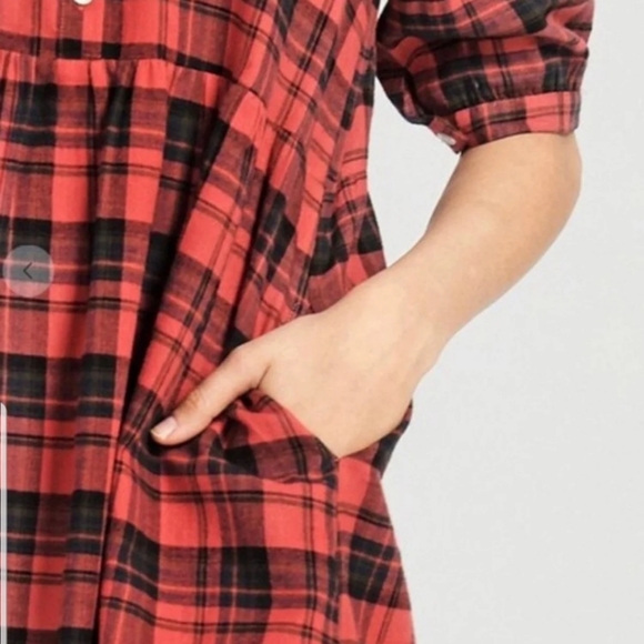 Oddy The Kira Dress | Embroidered Yellow & Blue Plaid Dress - Picture 8 of 8